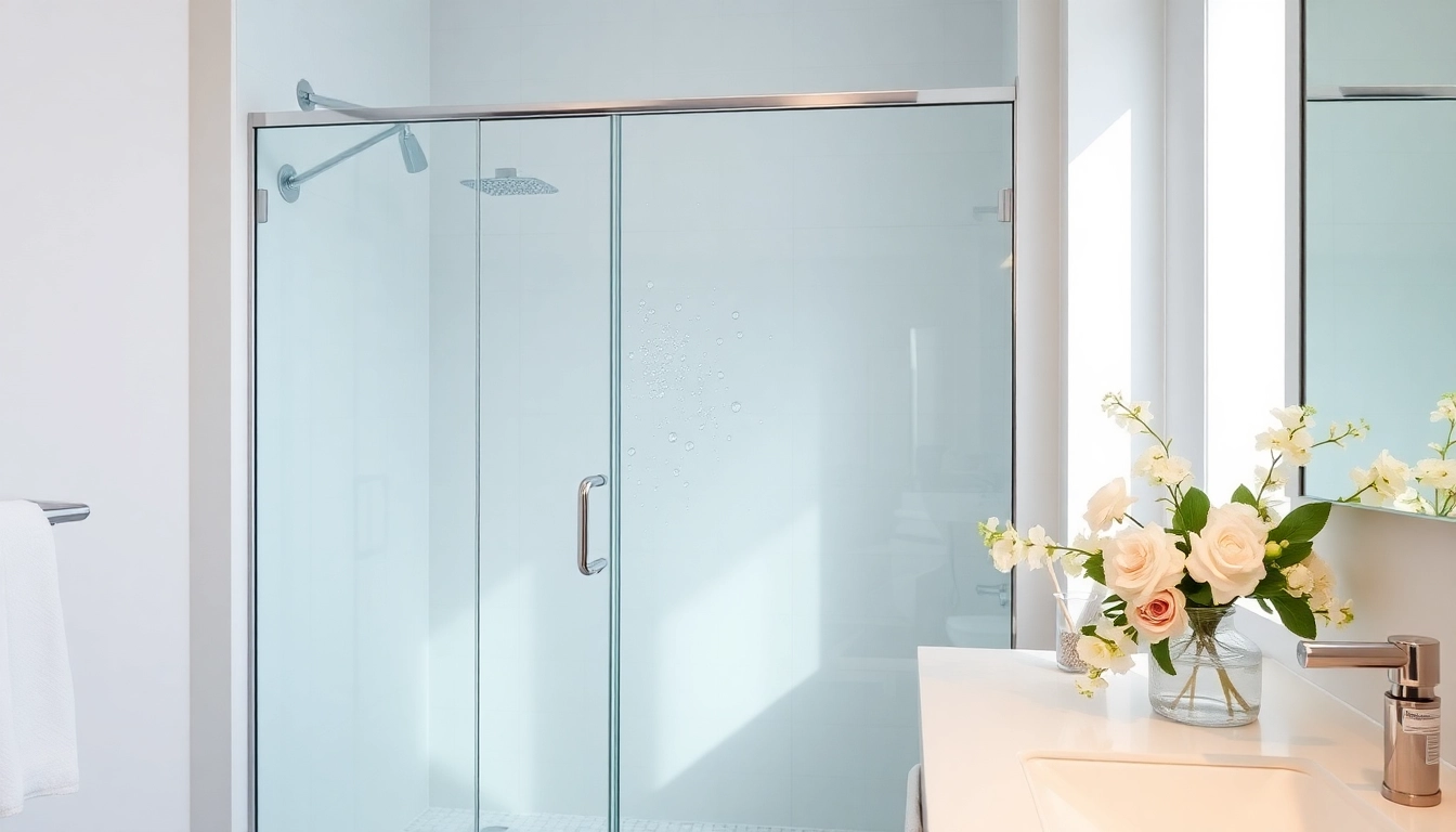 Enhance your bathroom with sliding shower doors in a stylish contemporary design.