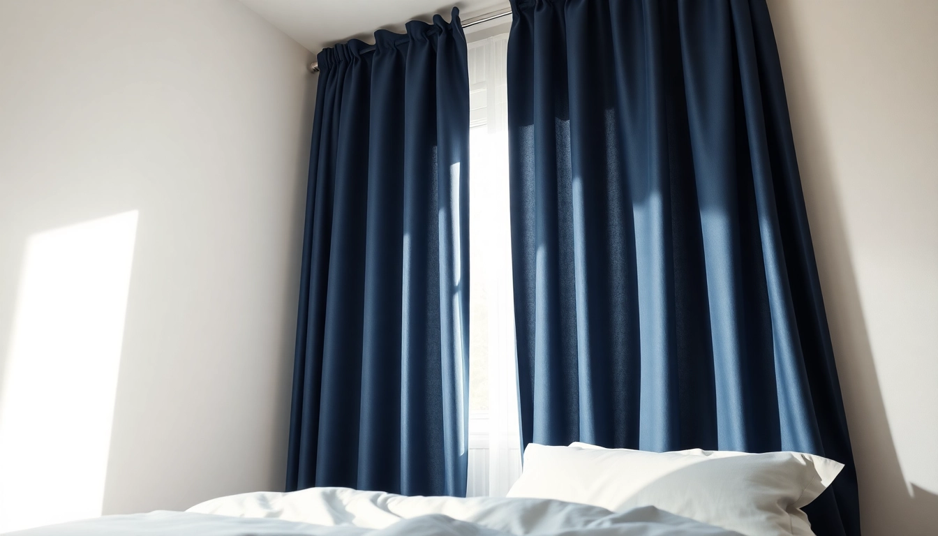 Verduisterende gordijnen die de zon blokkeren in een sfeervolle slaapkamer met een ontspannen uitstraling.