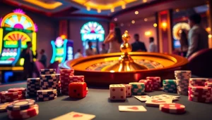 Gambler celebrating a win on https://ww88.cards/ at a vibrant casino table with poker chips.