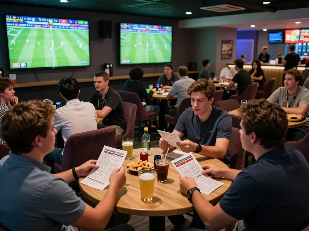 Experience trực tiếp bóng đá hôm nay with engaging fans at a vibrant sports betting lounge