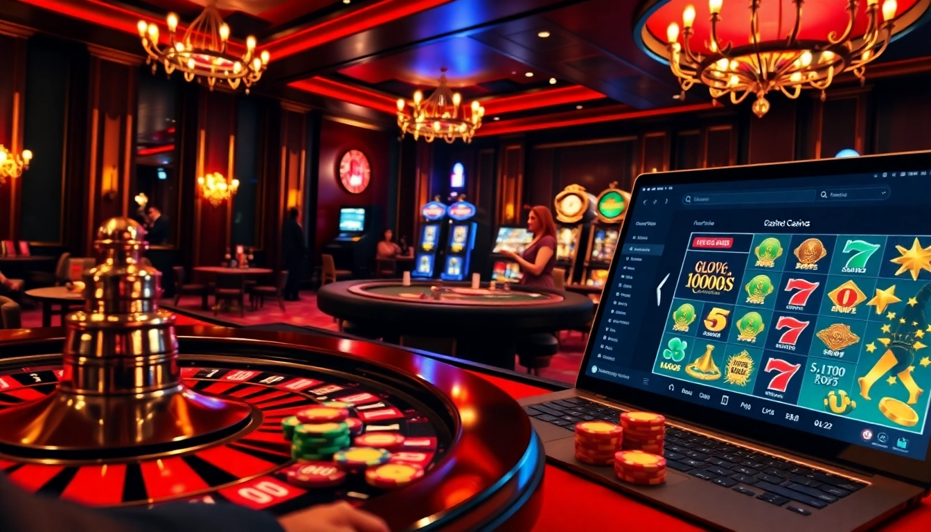 Vivez des moments de jeu palpitants dans un casino en ligne français avec des tables de roulette et de poker animées.