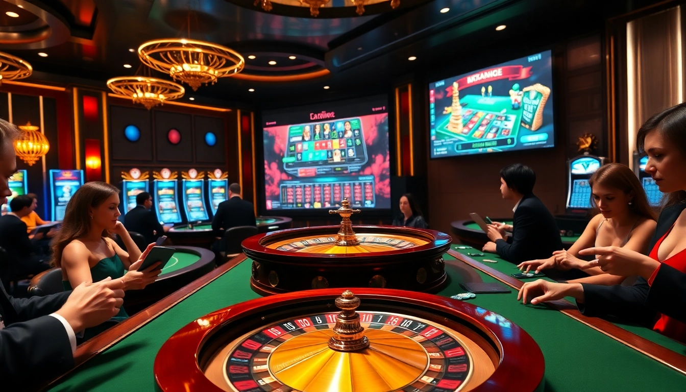Découvrez l'excitation du casino en ligne français avec des joueurs et des éléments de jeu luxueux.