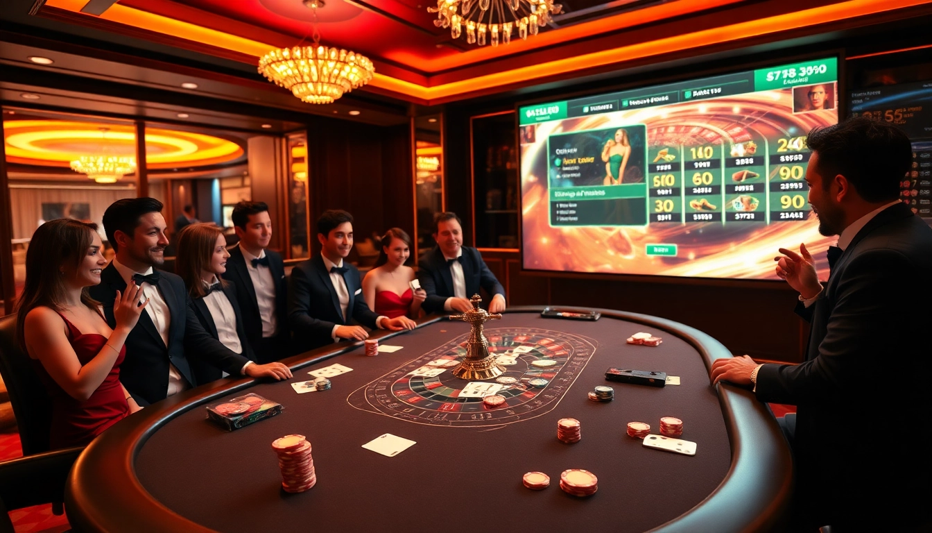 Profitez de l'excitation du casino en ligne français à une table de poker luxueuse avec un gameplay dynamique.