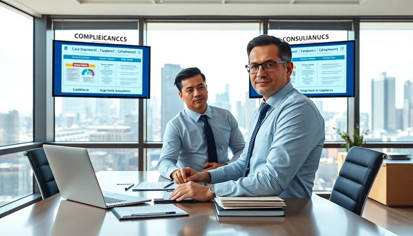 Analyze FCPA/DCAA/Flowdown/ITAR/EAR compliance strategies with expert consultation in a modern office.