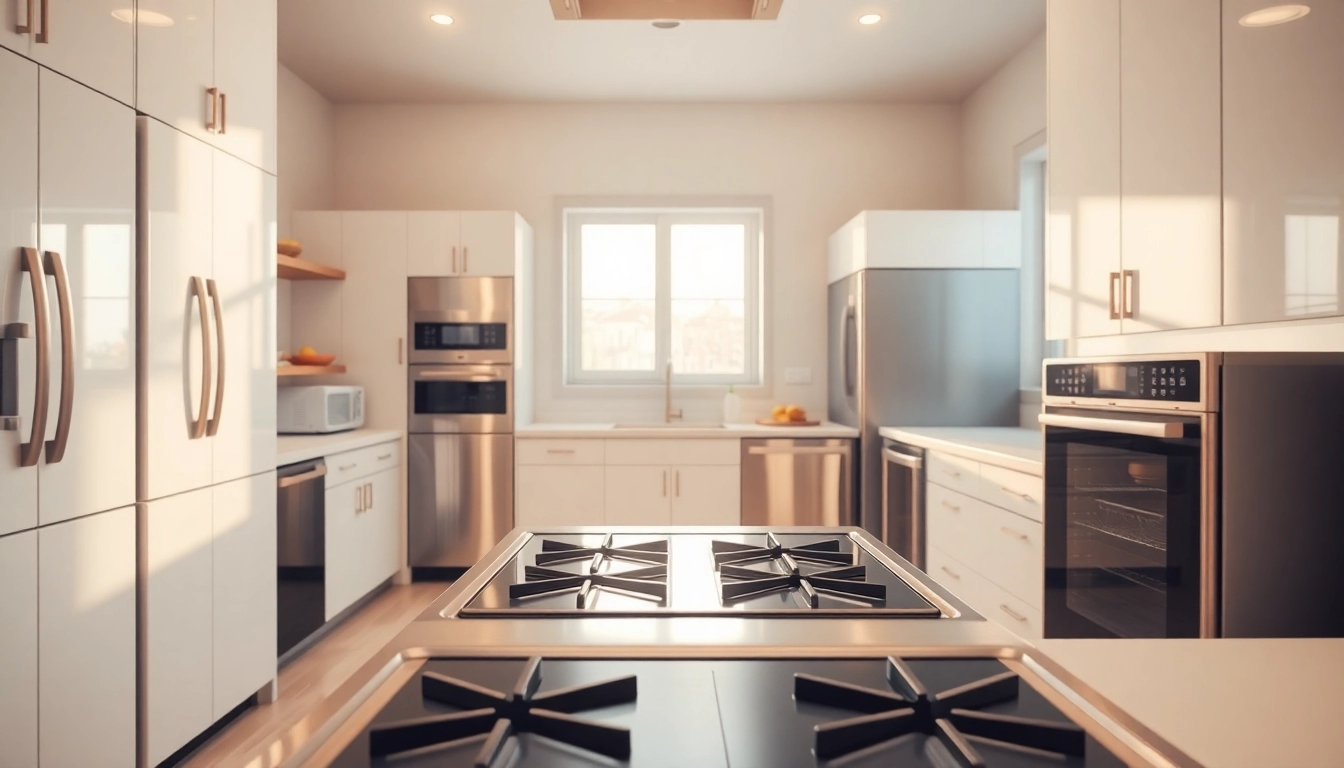 Showcasing modern home appliances in a beautifully designed kitchen.